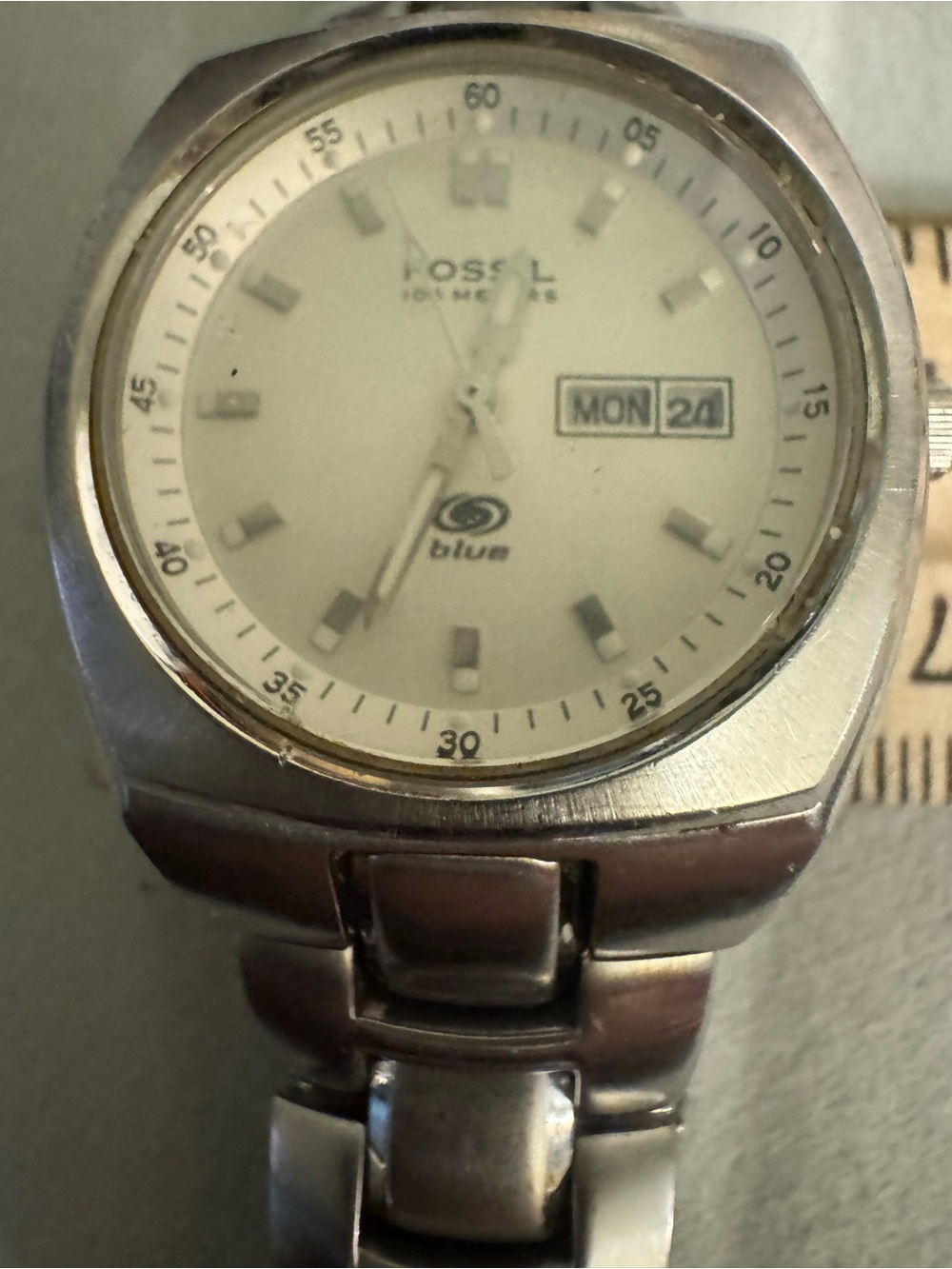 Fossil Silver Stainless Steel Day Date Watch with White Dial - Picture 6 of 13